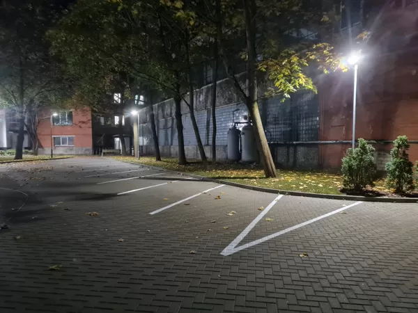Daugavgrīvas ielas horizontālo līniju izvede un krāsošana